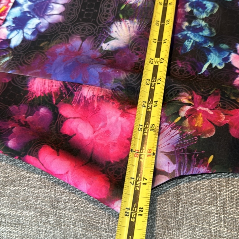 Betsy Johnson Floral Print Scuba Dress Neon Punk Purple - Picture 7 of 12